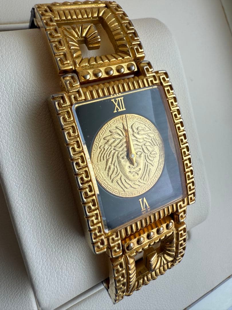 ARCHIVAL Gianni Versace Medusa Gold Watch – 90s Vintage Swiss Quartz
