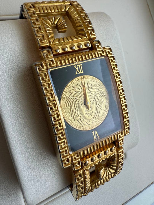 ARCHIVAL Gianni Versace Medusa Gold Watch – 90s Vintage Swiss Quartz