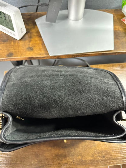 C O A C H Vintage 9954 Leather Shoulder Bag Black Turn-lock USA Made 1996