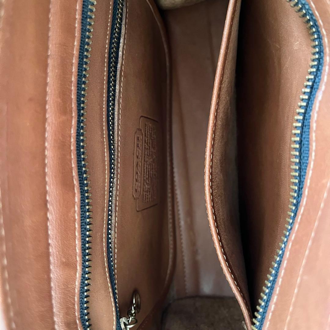 C O A C H Vintage Leather Flap Shoulder Bag Dark Brown USA Made