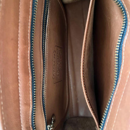 C O A C H Vintage Leather Flap Shoulder Bag Dark Brown USA Made