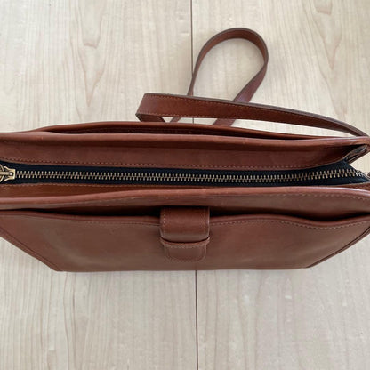 C O A C H Vintage Leather Flap Shoulder Bag Dark Brown USA Made