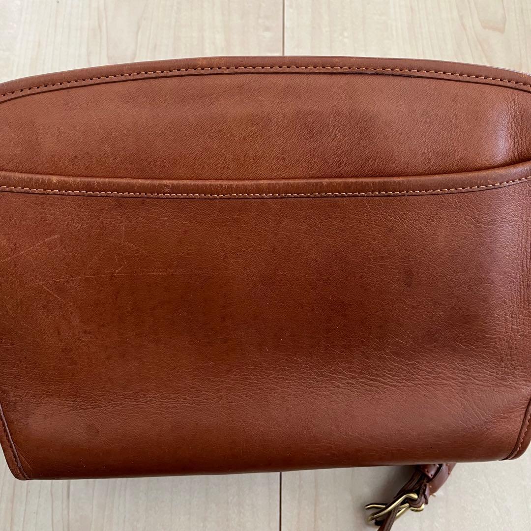 C O A C H Vintage Leather Flap Shoulder Bag Dark Brown USA Made