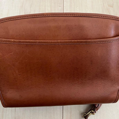 C O A C H Vintage Leather Flap Shoulder Bag Dark Brown USA Made