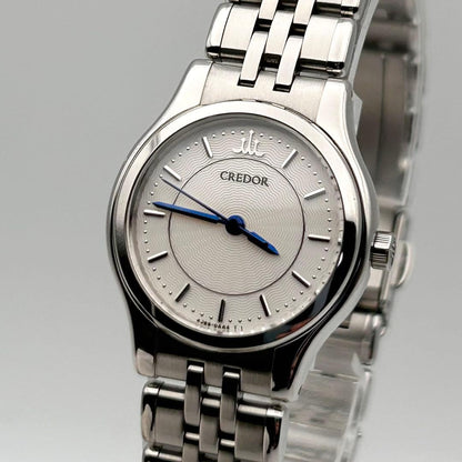 Vintage S E I K O C R E D O R Ladies "Quiet Luxury" Watch – Guilloché Dial - Blued Hands