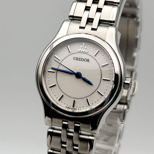 Vintage S E I K O C R E D O R Ladies "Quiet Luxury" Watch – Guilloché Dial - Blued Hands