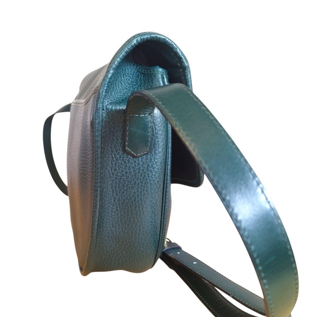 C H R I S T I A N D I O R Vintage CD Logo Smooth Leather Shoulder Bag Green