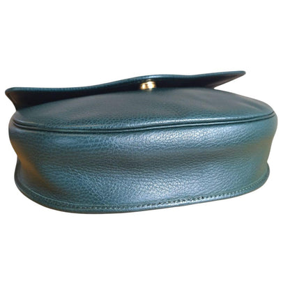 C H R I S T I A N D I O R Vintage CD Logo Smooth Leather Shoulder Bag Green