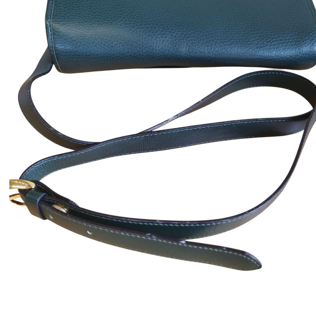 C H R I S T I A N D I O R Vintage CD Logo Smooth Leather Shoulder Bag Green