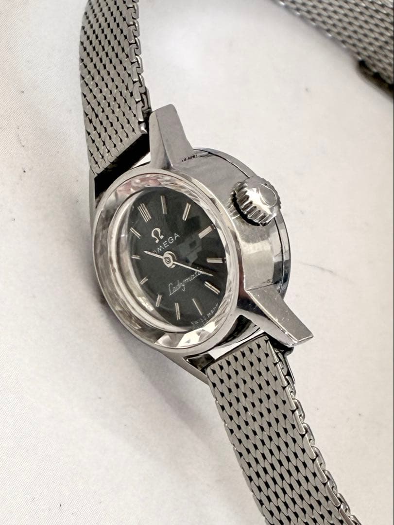 O M E G A Ladymatic Vintage Automatic Black Dial Stainless Steel Ladies Watch