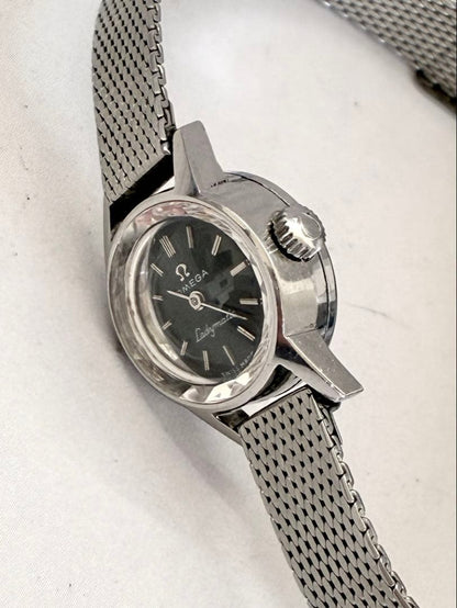 O M E G A Ladymatic Vintage Automatic Black Dial Stainless Steel Ladies Watch