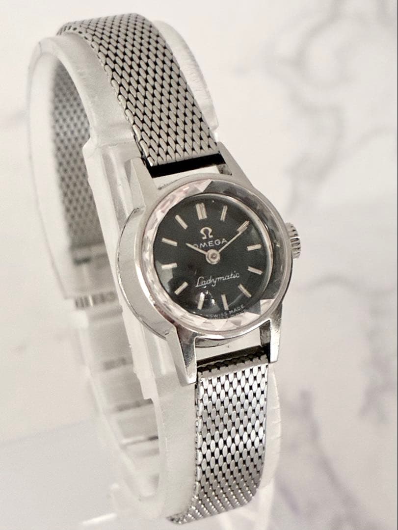 O M E G A Ladymatic Vintage Automatic Black Dial Stainless Steel Ladies Watch