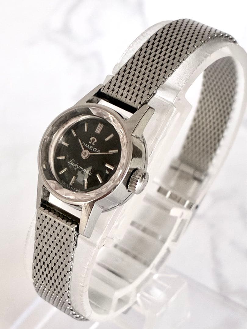 O M E G A Ladymatic Vintage Automatic Black Dial Stainless Steel Ladies Watch