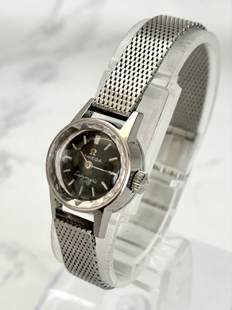 O M E G A Ladymatic Vintage Automatic Black Dial Stainless Steel Ladies Watch