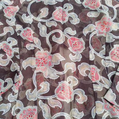 Vintage Red Brown Floral Kebaya Kutubaru