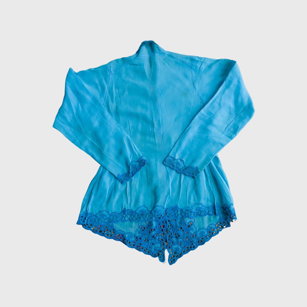 Vintage Neon Blue Encim Kebaya