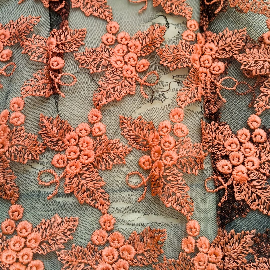 Vintage Orange Fruit Kebaya Lace