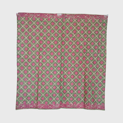 1980s Tumpal Pasung Kancing Flower Motif Batik Saroong Shawl