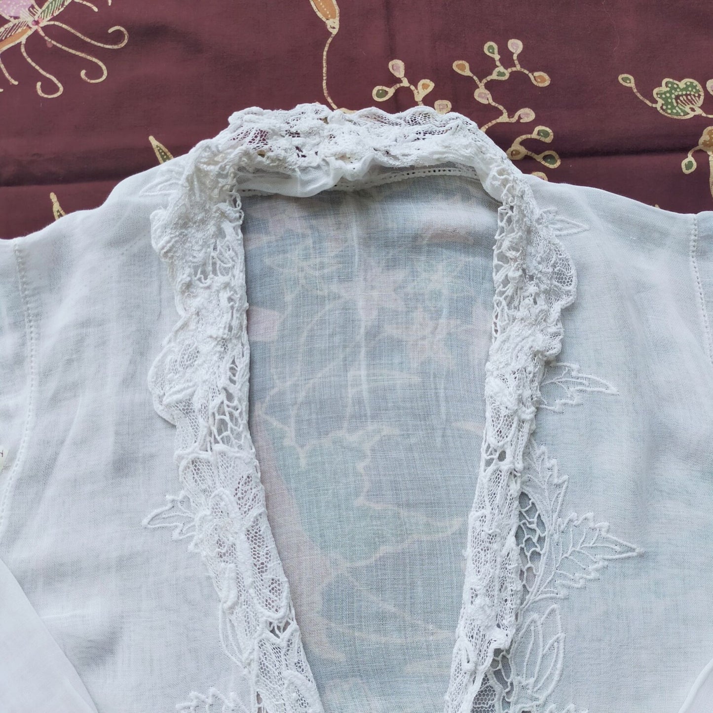 Vintage White Kebaya with Lace Kerancang Trim