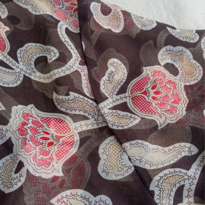 Vintage Red Brown Floral Kebaya Kutubaru