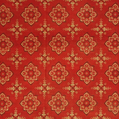 Indonesian Hand Drawn Red Batik Sembagi Kacapiring "Gardenia" Flower Motif