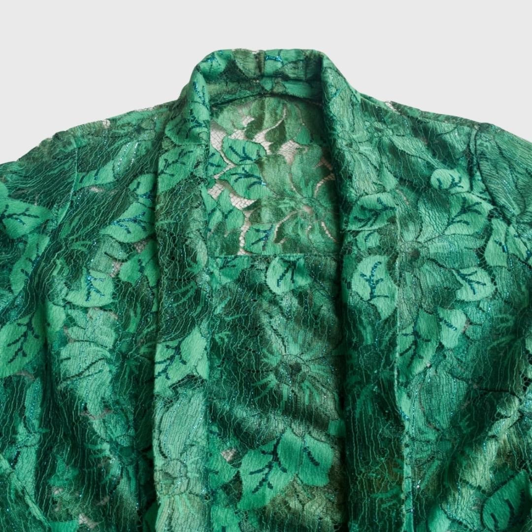 Vintage Green Lace Kebaya Kutubaru