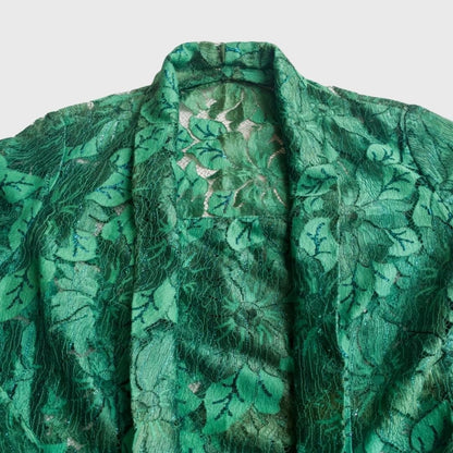 Vintage Green Lace Kebaya Kutubaru