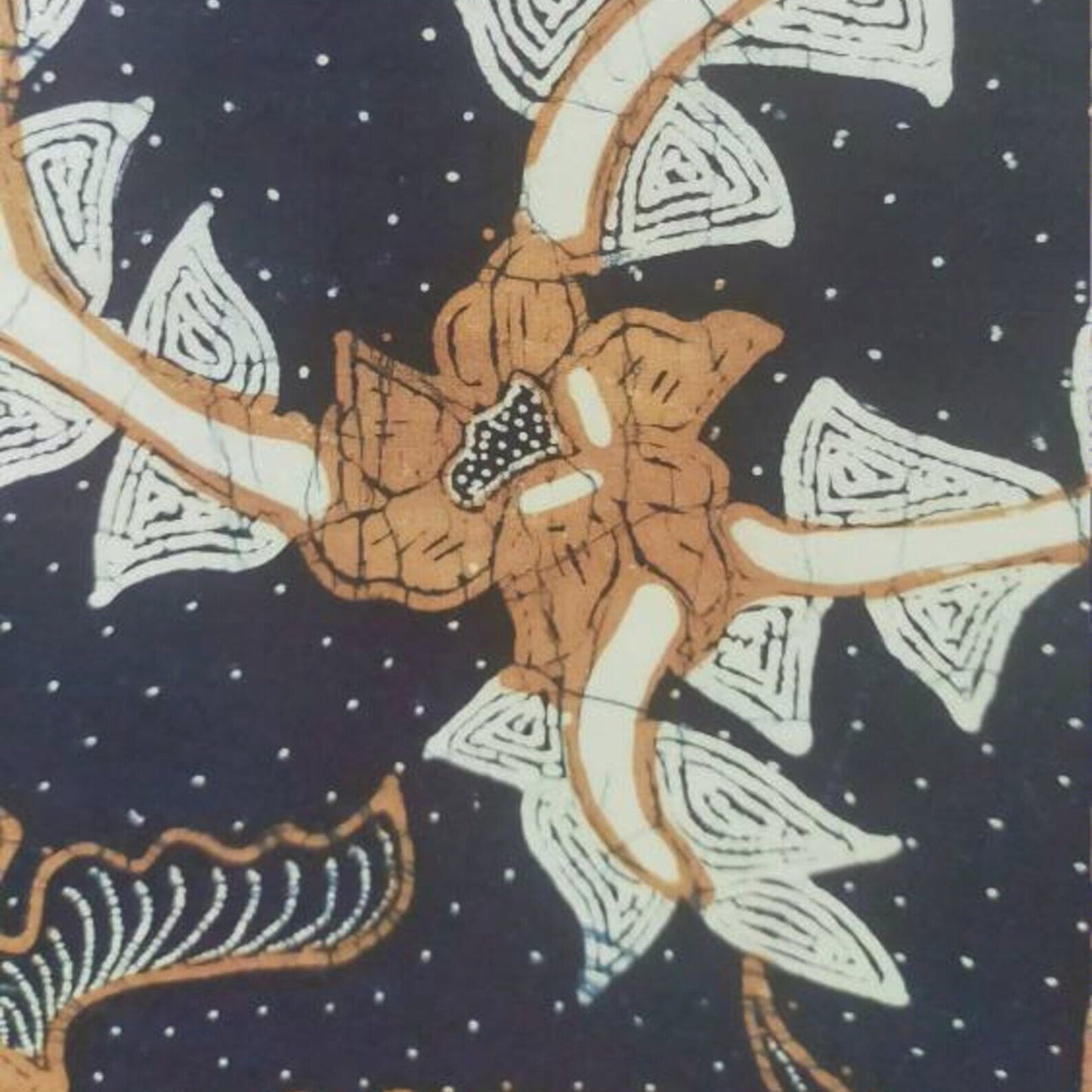 1970s Lokcan Semen Hand Drawn Batik With Fish Motif