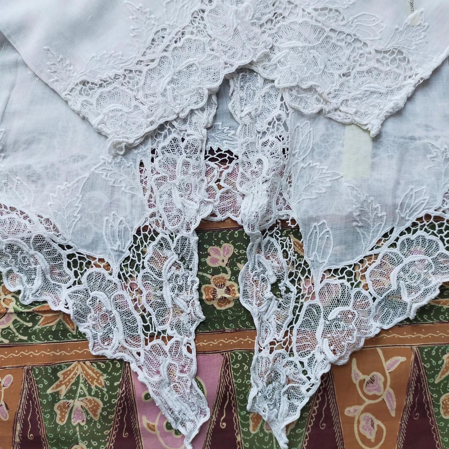 Vintage White Kebaya with Lace Kerancang Trim