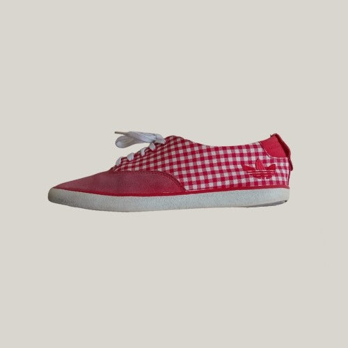 1990s Checkers Cotton Red Sneakers