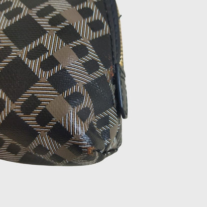 Vintage Logo Motifs Patent Leather Makeup Pouch