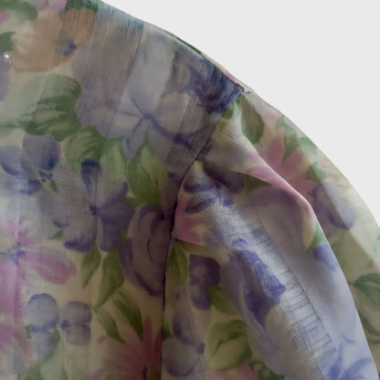 Vintage Soft Purple Floral Blouse