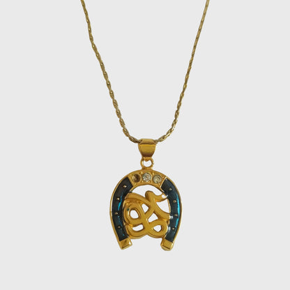 1990s Gold Tone Horseshoe Necklace