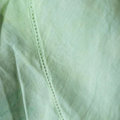 Vintage Green Floral Indonesian Kebaya with Floral Embroidery