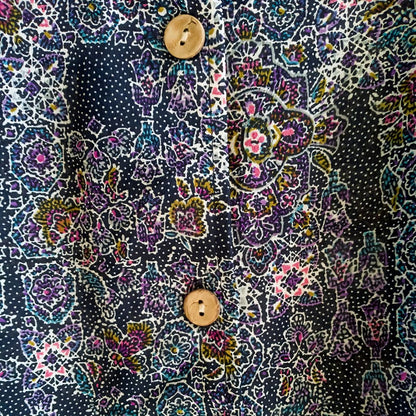 Vintage Floral Purple Blouse