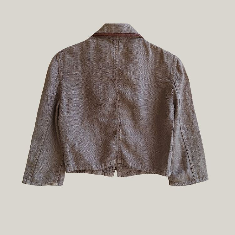 Vintage Linen Coffee Brown Blouse