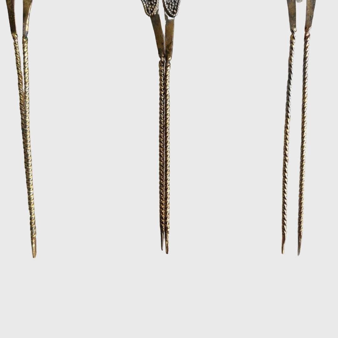 Vintage Silver Hairpin Set (3 Pcs)