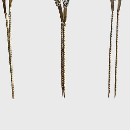 Vintage Silver Hairpin Set (3 Pcs)