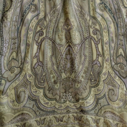 1990s Paisley Silk Green Scarf