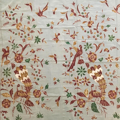 Vintage Indonesian Hand Drawn Javanese Batik Indramayu in Gray with Peacock Saroong