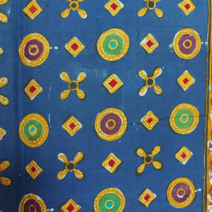 Indonesian Hand Drawn Javanese Batik Jlamprang Biru Royal Motif Gemstone Kain