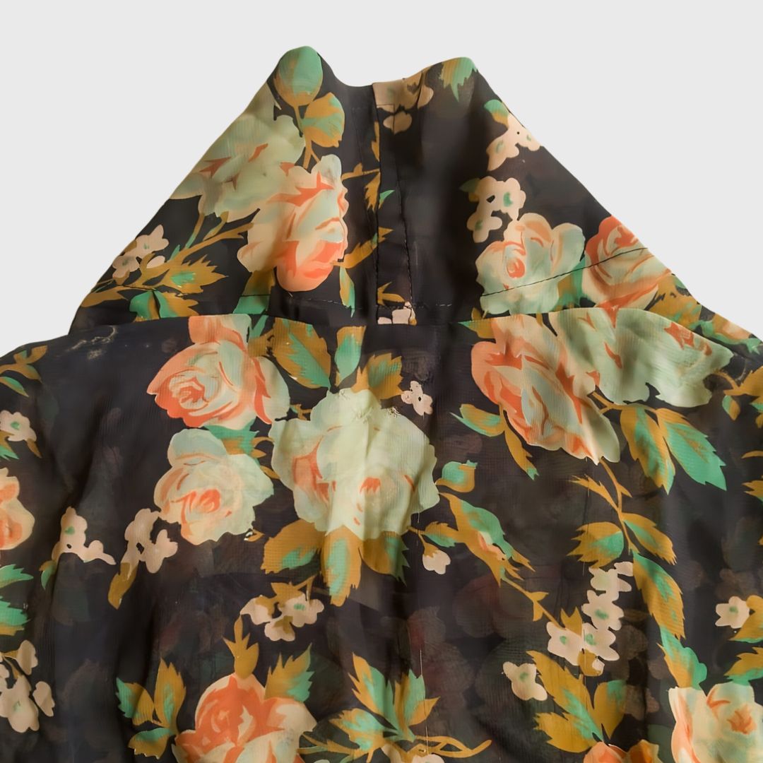 Vintage Black Orange Kebaya Kutubaru