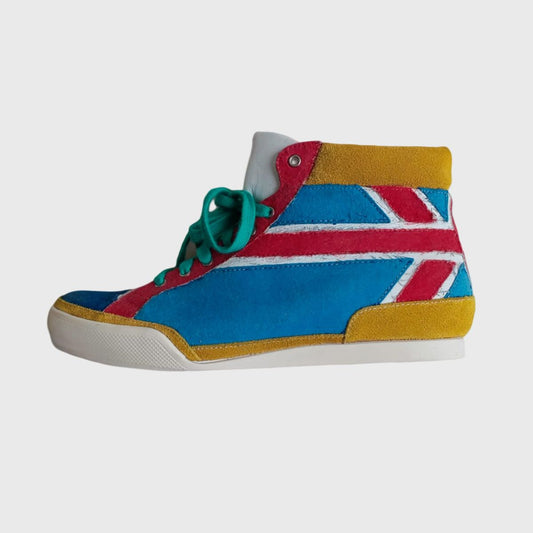 1990s Flag Cotton Blue Sneakers