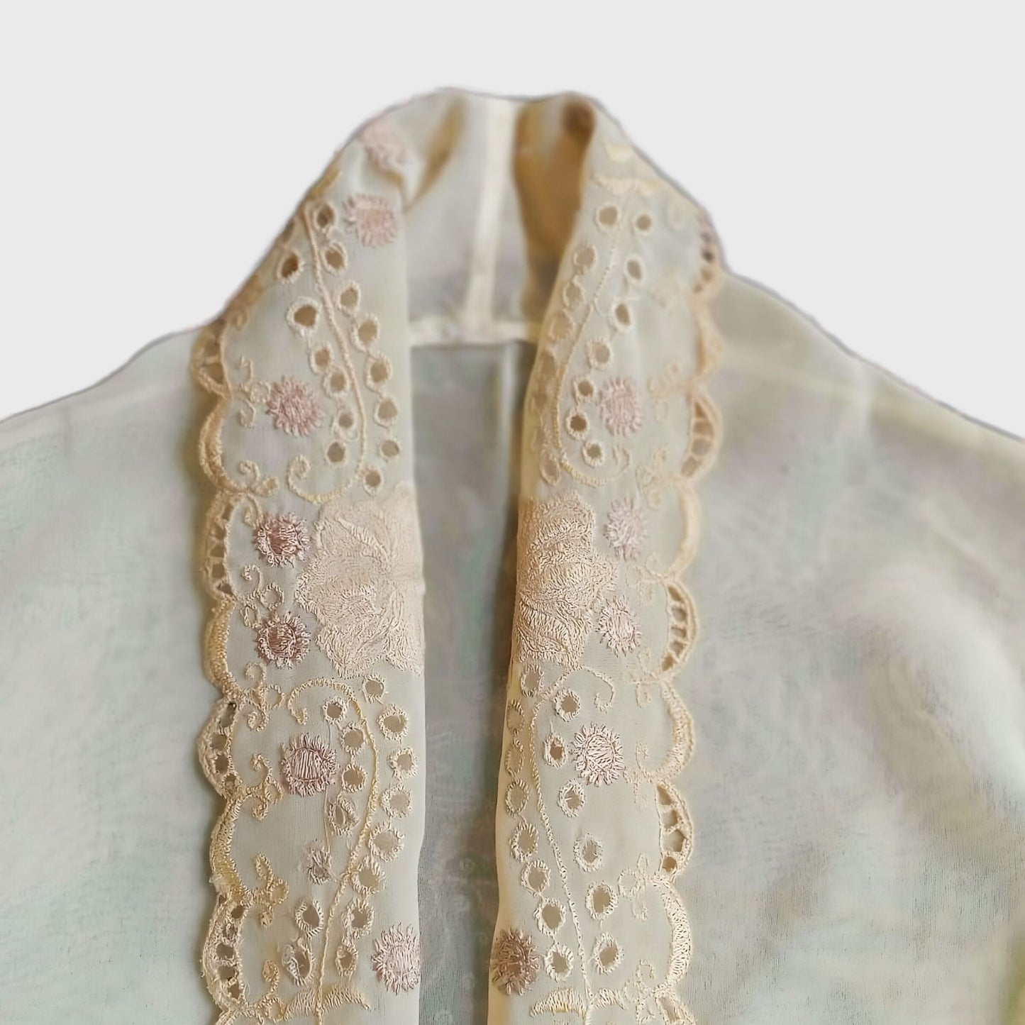 Vintage Yellow Poly Simple Encim Kebaya