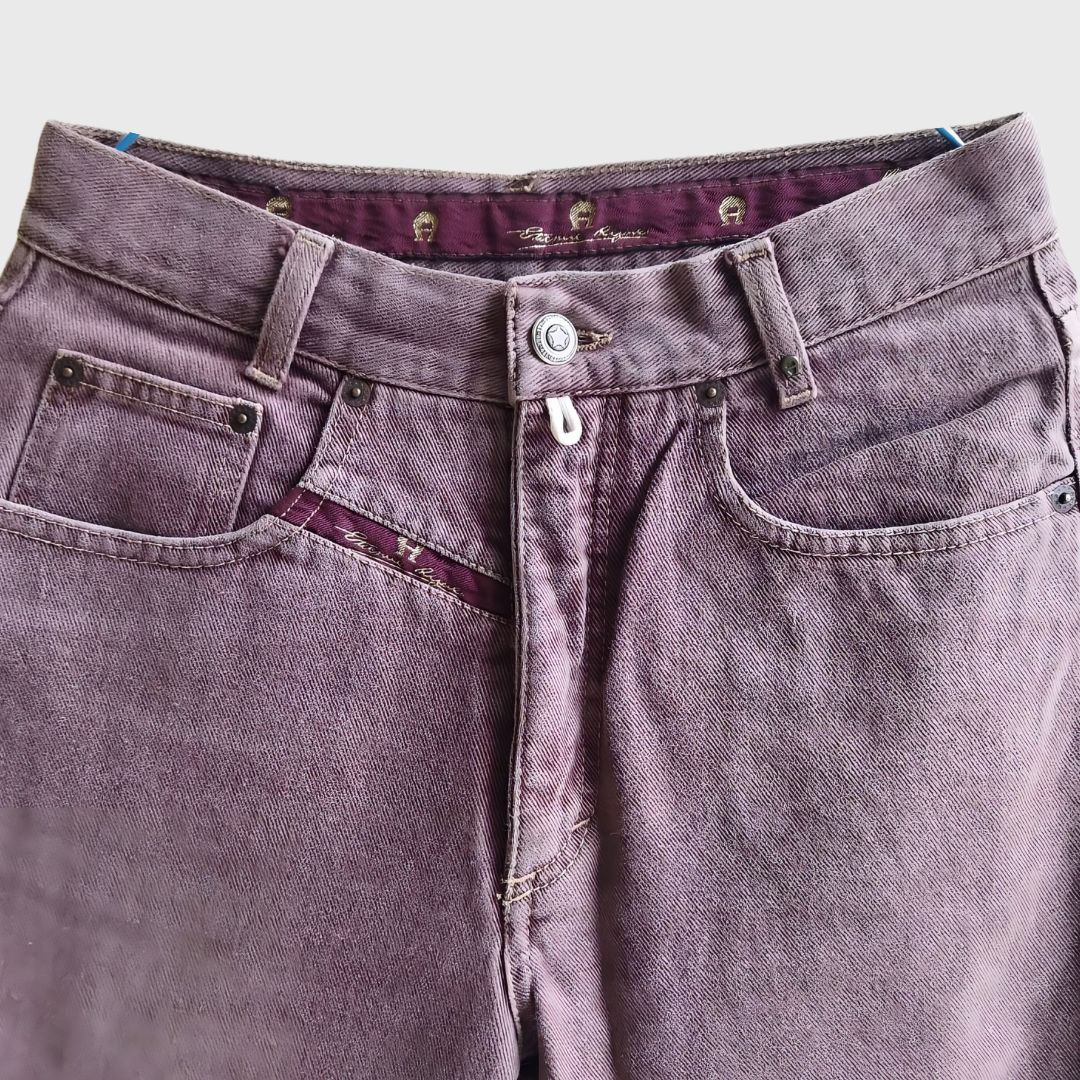 1990s Denim Purple High Waisted Trouser