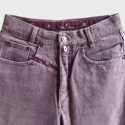 1990s Denim Purple High Waisted Trouser