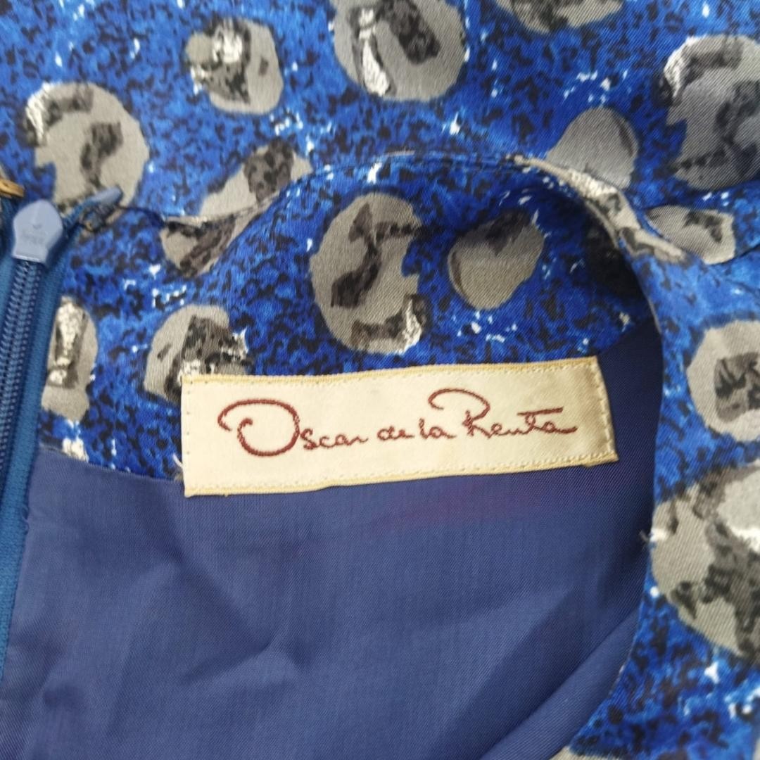 Vintage Blue Silk Floral Dress