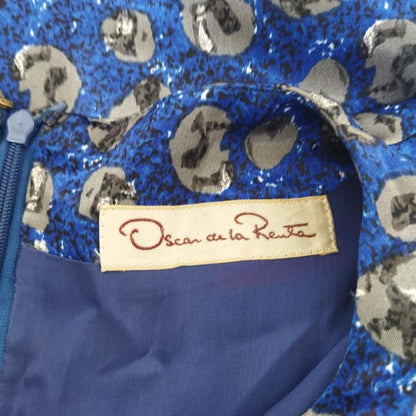 Vintage Blue Silk Floral Dress