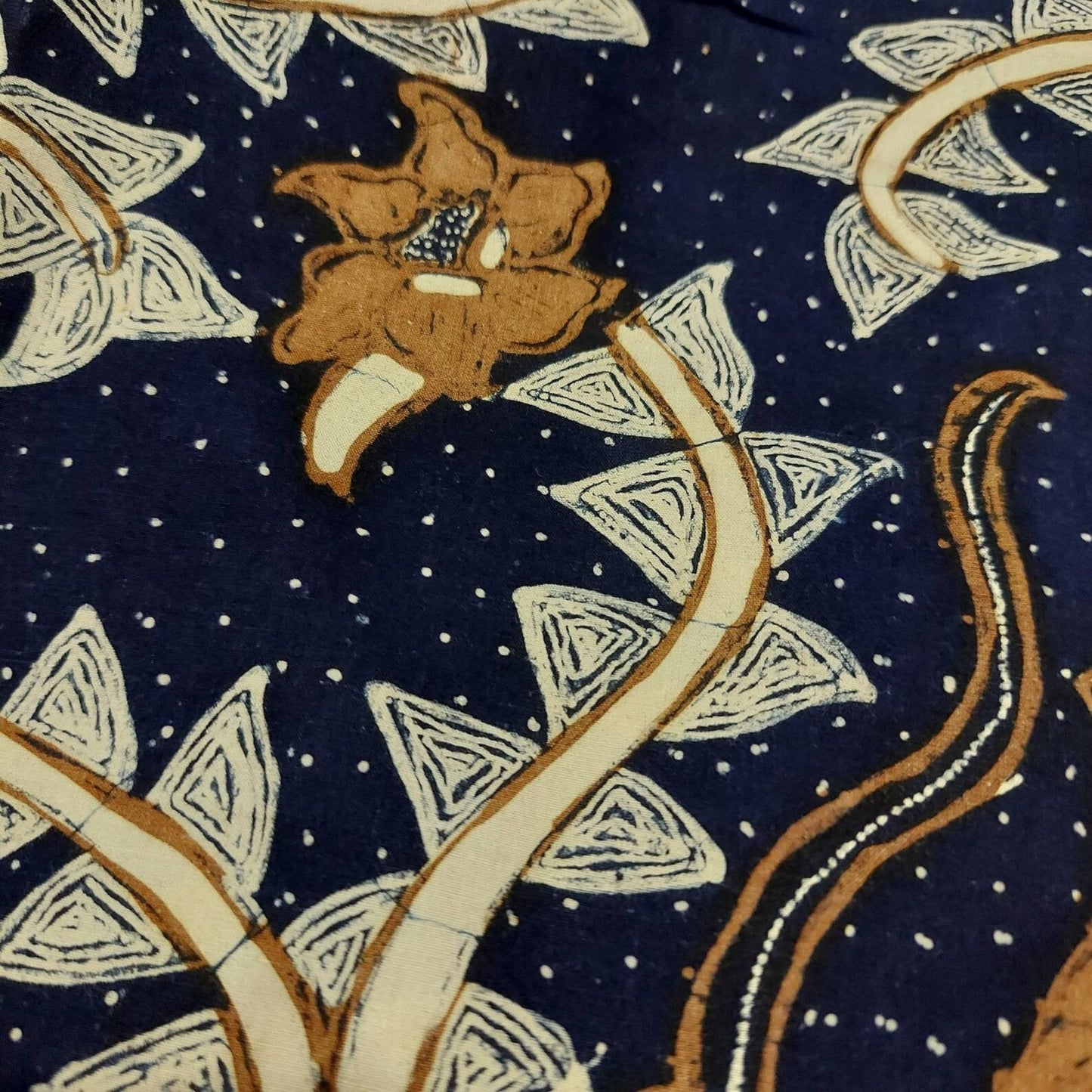 1970s Lokcan Semen Hand Drawn Batik With Fish Motif