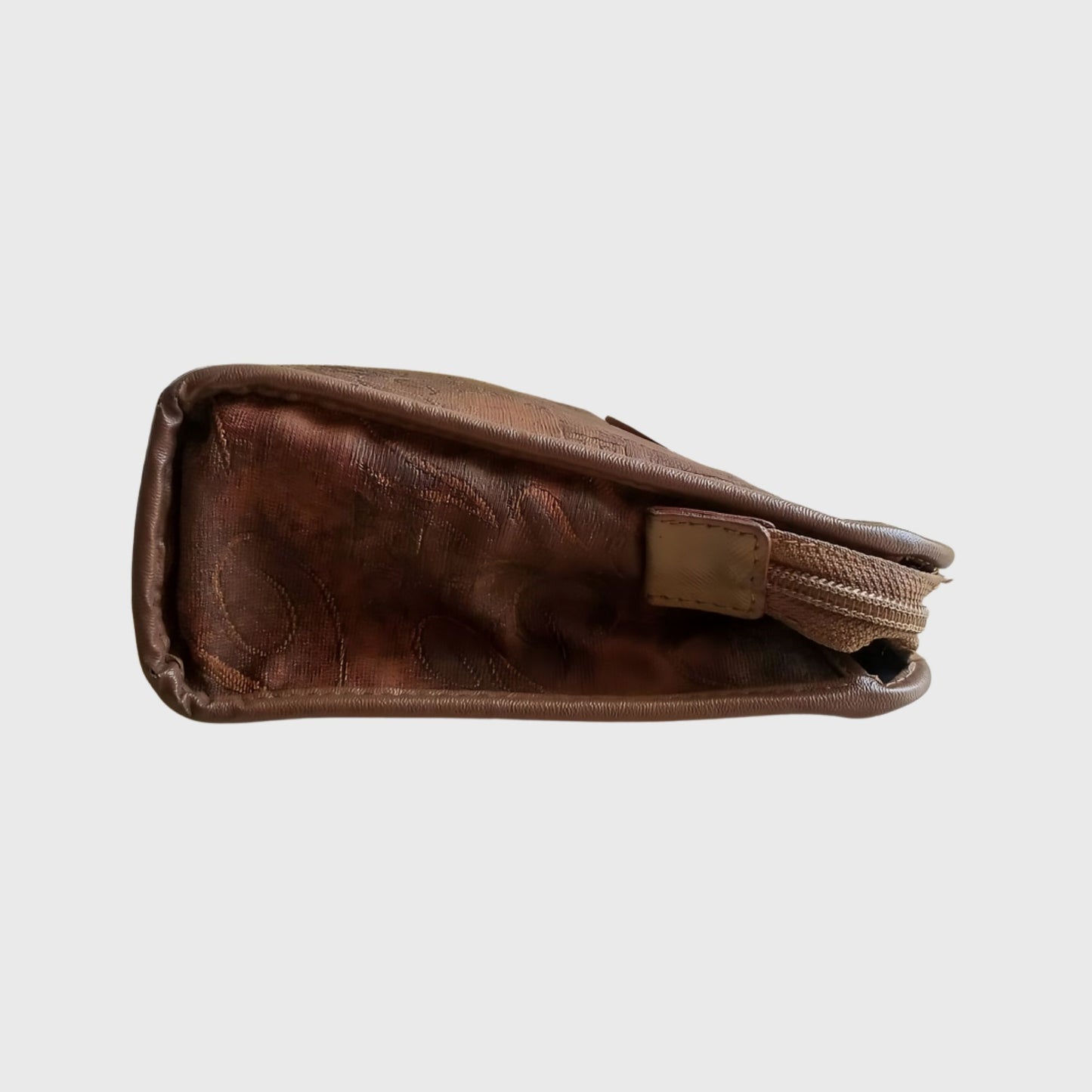 Vintage Typography Motifs Canvas Leather Pouch